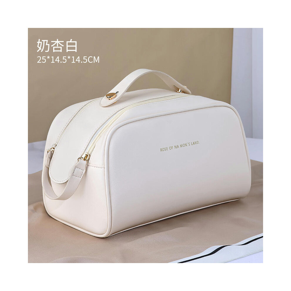 (Double Pull Bags-Milk Apricot) PU Pippi Cloud Pillow Makeup Bag Large -Capacity Practice Makeup Box Travel Bring Portable Makeup Bag Wholesale