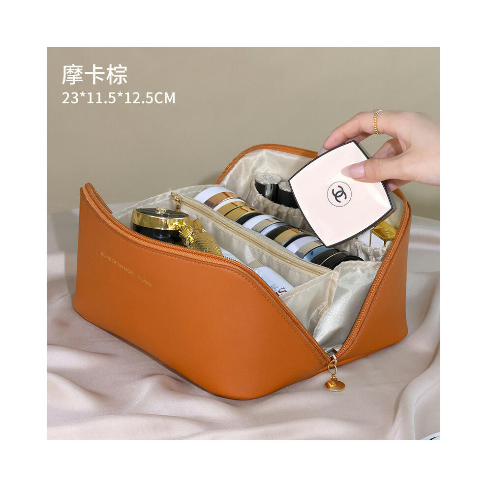 (Mosca brown) PU Pippi Cloud Pillow Makeup Bag Large -Capacity Practice Makeup Box Travel Bring Portable Makeup Bag Wholesale