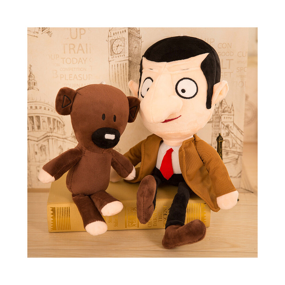 2PCS Kids Mr Bean+Teddy Bear Gift Bear Movie Soft Doll Stuffed Plush Toy