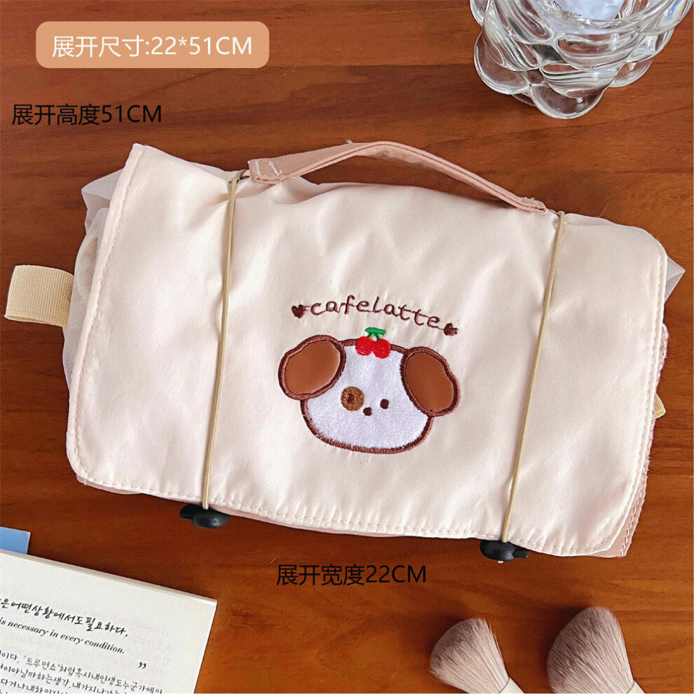 (2#. Rice white spots puppy cosmetic bag) Travel Cosmetic Bag Washing And Storage Bag Large -Capacity Portable Summer Women's Disciplinary Multi -Milk