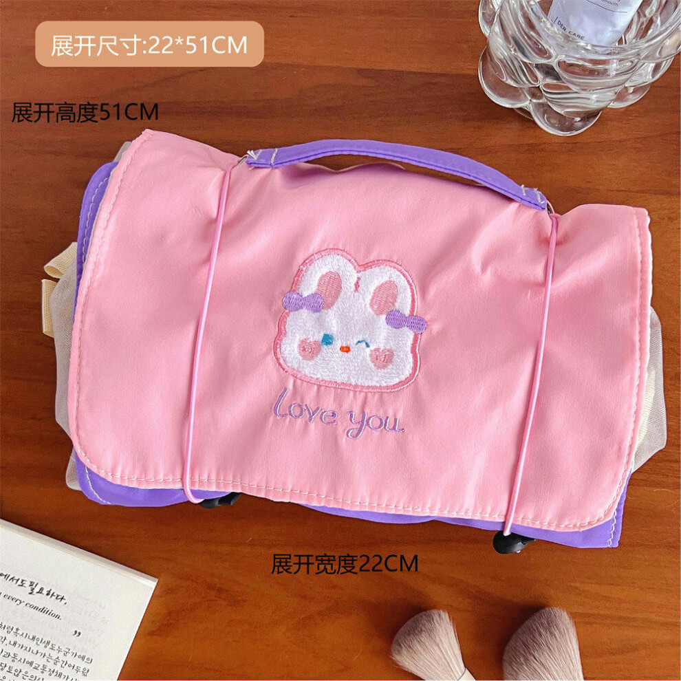 (1#Pink Rui Rabbue Makeup Bag) Travel Cosmetic Bag Washing And Storage Bag Large -Capacity Portable Summer Women's Disciplinary Multi -Milk Delivery B