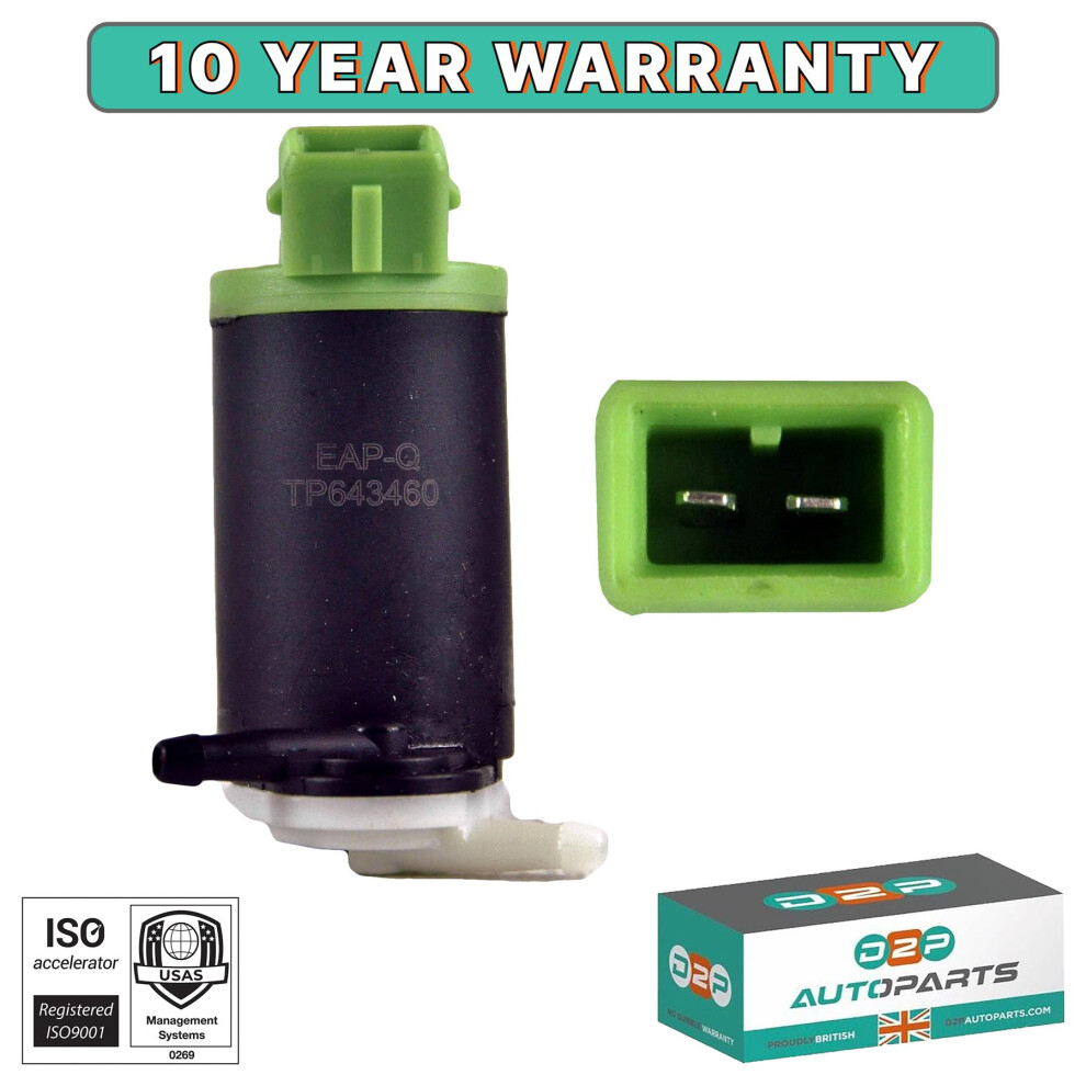 TWIN OUTLET WINDSCREEN WASHER PUMP FOR PEUGEOT 106 206 306 406 806 PARTNER