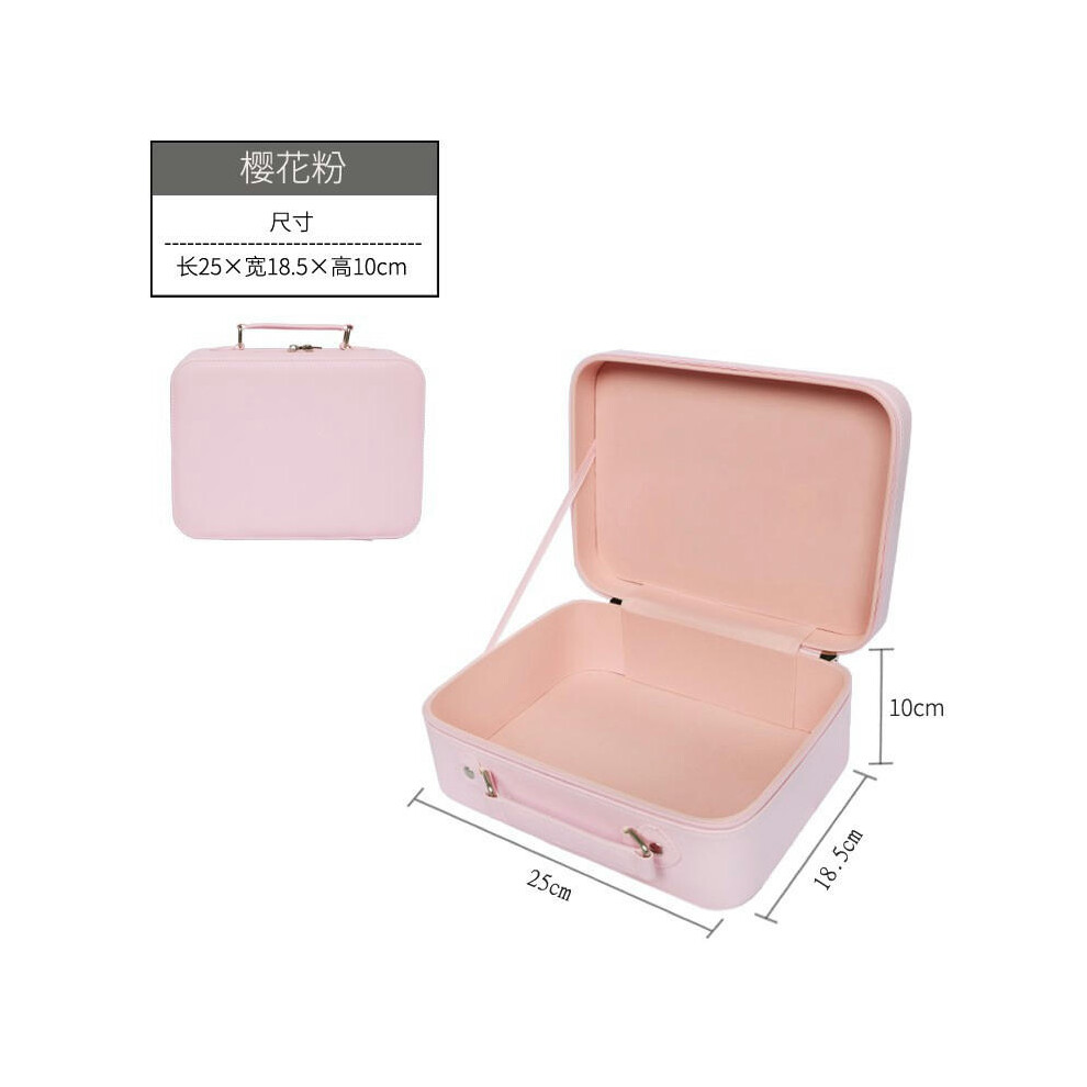 (Sakura powder (no partition/mirror)) Makeup Box Hard -Shell Makeup Box Makeup Bag Large Capacity With Mirror Portable Wind