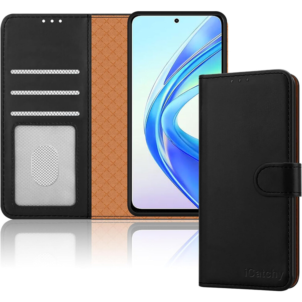 (Black) Honor X7b Case, Rfid Blocking Wallet Phone Cover Black 5056298096701