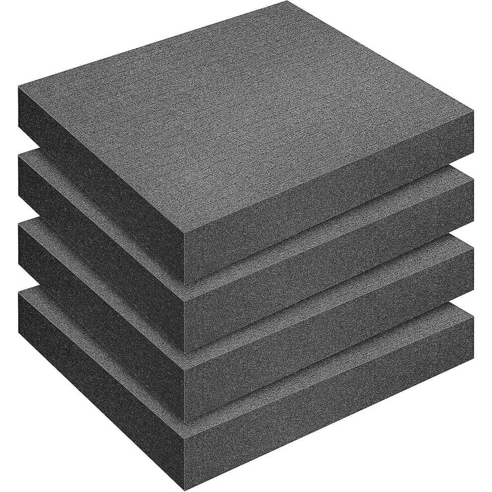 4Pcs Pick And Pluck Foam,Cubed Foam 300 X 300Mm Pre-Cutted Foam,Case Insert,Tabletop(Height: 50 Mm) 6909589500274
