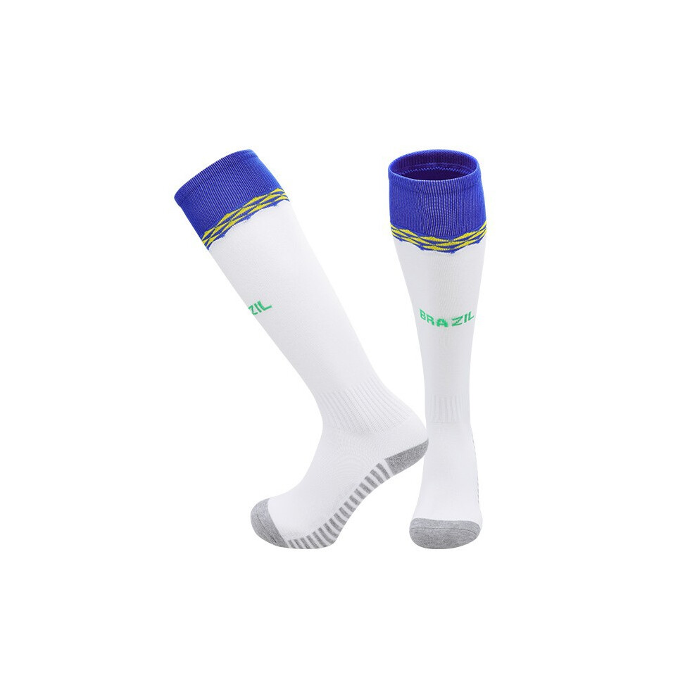 (Home, Adults(EU 37-45)) 24 Season Football Socks For BRAZIL Kids & Adults Training Sport Racing Stocking