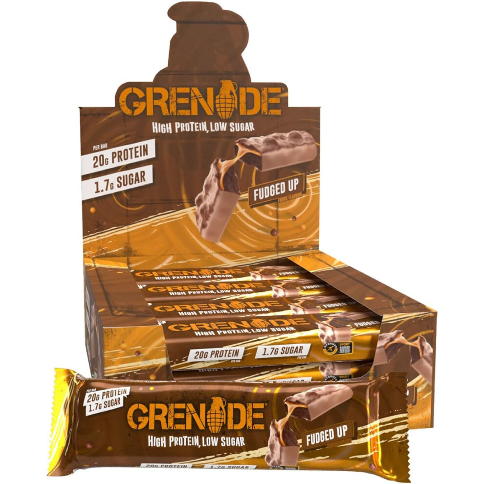 Grenade High Protein Low Sugar Bar  Fudged Up 12 x 60 g