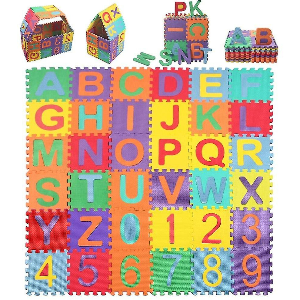 36 Pcs Soft Eva Foam Mat Learning Alphabet Number Puzzle For Baby