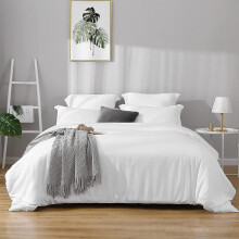 (Double) Plain Duvet Quilt Cover White Bedding Sets UK