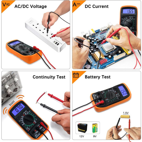 Beizkna Digital Multimeter Voltmeter Battery Voltage Multi Tester AC DC Volt OHM Amp Current Meter Continuity Circuit Resistance Diode Ammeter tester 2