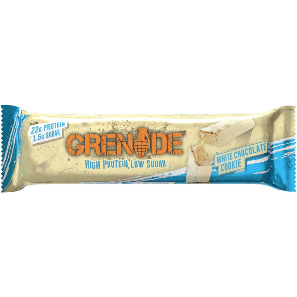 Grenade High Protein Low Sugar Bar  White Chocolate Cookie 12 x 60 g