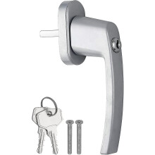 (Gray, 1PCS) Aluminium Window Handle, Lockable Security Window Handle, Window Lock, Child Safety Lock With Pin Length 35 Mm, Keyed Alike Windows Balcony Door Handl