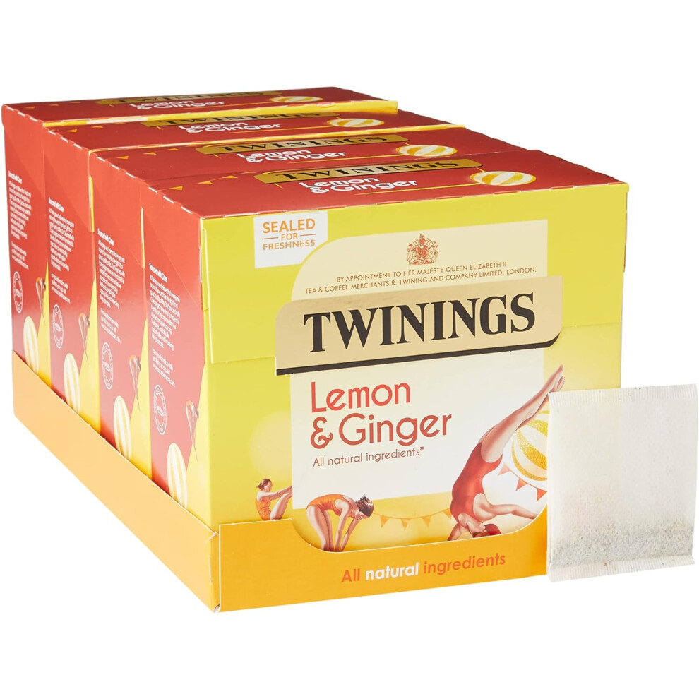 Twinings Lemon & Ginger 320 Tea Bags (Multipack of 4 x 80 Tea Bags)