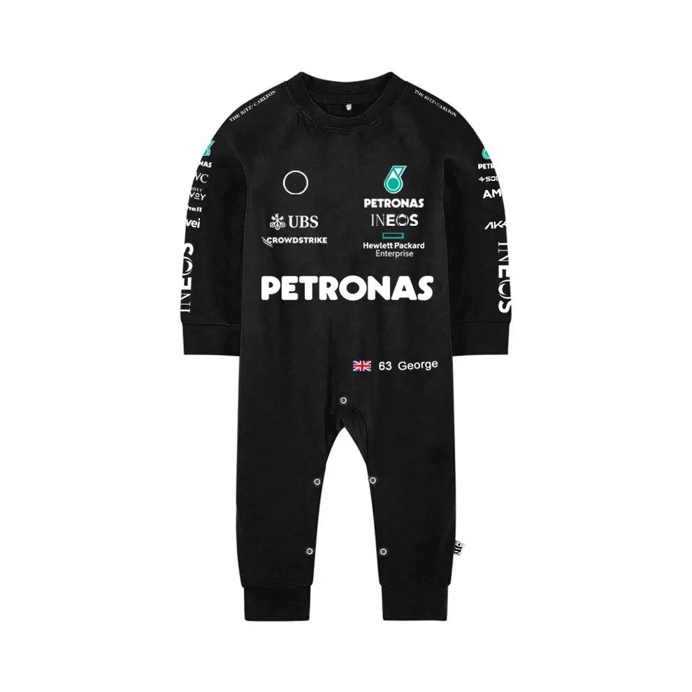 (5, 3M) 2024 Sports Baby Romper F1 Racing Lewis 44 George 63