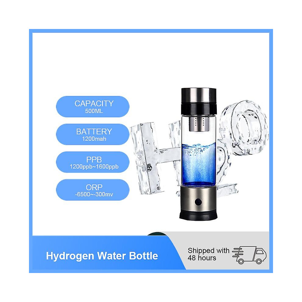 Hydrogen Rich Generator Water Filter Portable Cup Ionizer H2 Pem Alkaline Electrolysis Bottle 500ml