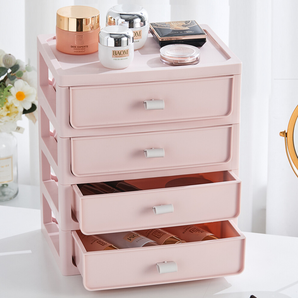 4-Drawers Chic Makeup Holder Plastic Drawer Organizer
