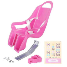Universal Doll Bike Seat With Stickers Diy Decal Girls Kids Bike Accessories,pink