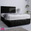 (5ft-King(Without Drawers), Black Plush) VERTICAL PANEL DIVAN BED SET 26"HEADBOARD+FOOTBOARD+MATTRESS 1