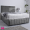(5ft-King(Without Drawers), Grey Plush) VERTICAL PANEL DIVAN BED SET 26"HEADBOARD+FOOTBOARD+MATTRESS 1