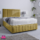 (5ft-King(With 2 drawers same side), Mustard Plush) VERTICAL PANEL DIVAN BED SET 26"HEADBOARD+FOOTBOARD+MATTRESS 1