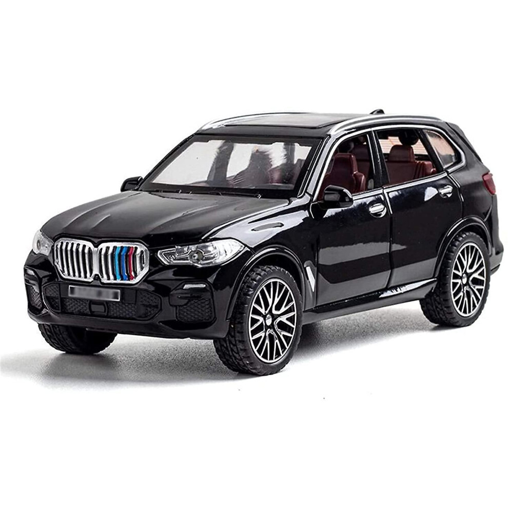 1/32 Scale Diecast Model For Bmw X5 Suv Model Toy Car Simulation Sound Pull Back Door Open Toys Vehicle (Color : Black) Light/Black