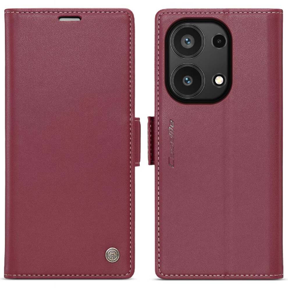 (Red) Caseme Case For Xiaomi Mi Note 13 Pro 4G Shockproof Case Anti Fraud Kickstand Card Slot Wallet Case Red 764762659301