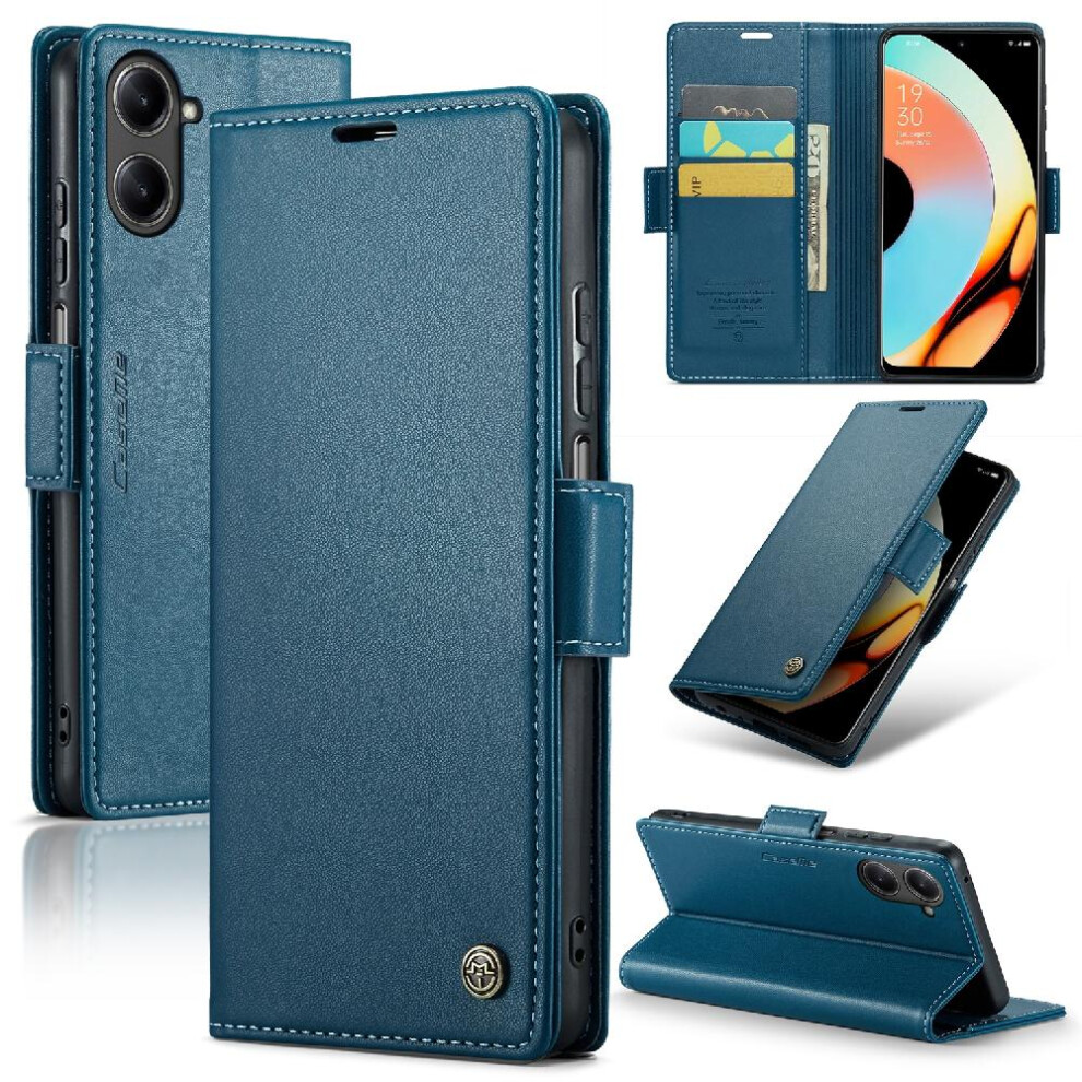 (Blue) Caseme Case For Realme 10 Pro 5G Wallet Case Shockproof Case Card Slot Anti Fraud Kickstand Blue 764762659578