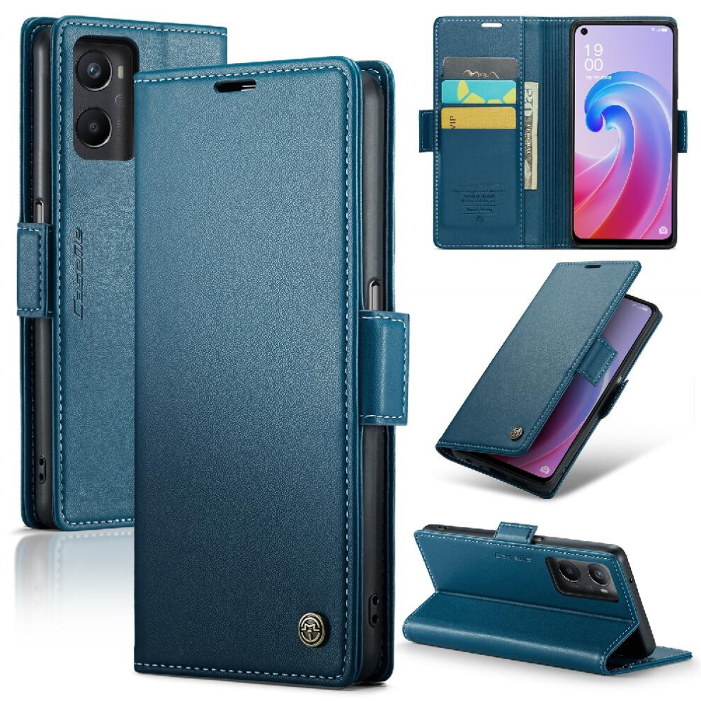 (Blue) Caseme Case For Realme 9I 4G Kickstand Shockproof Case Anti Fraud Card Slot Wallet Case Blue 764762659813