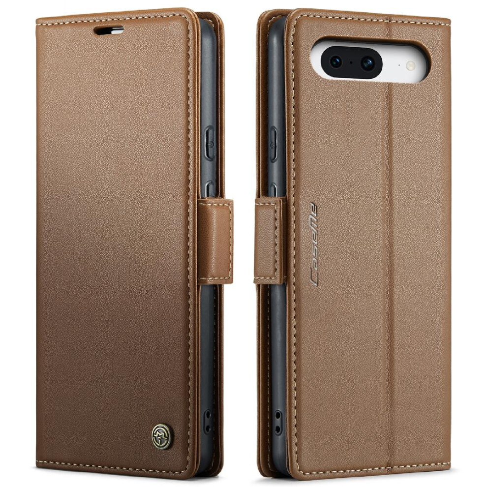 (Brown) Caseme Case For Google Pixel 8A Wallet Case Card Slot Kickstand Shockproof Case Anti Fraud Brown 764762660369