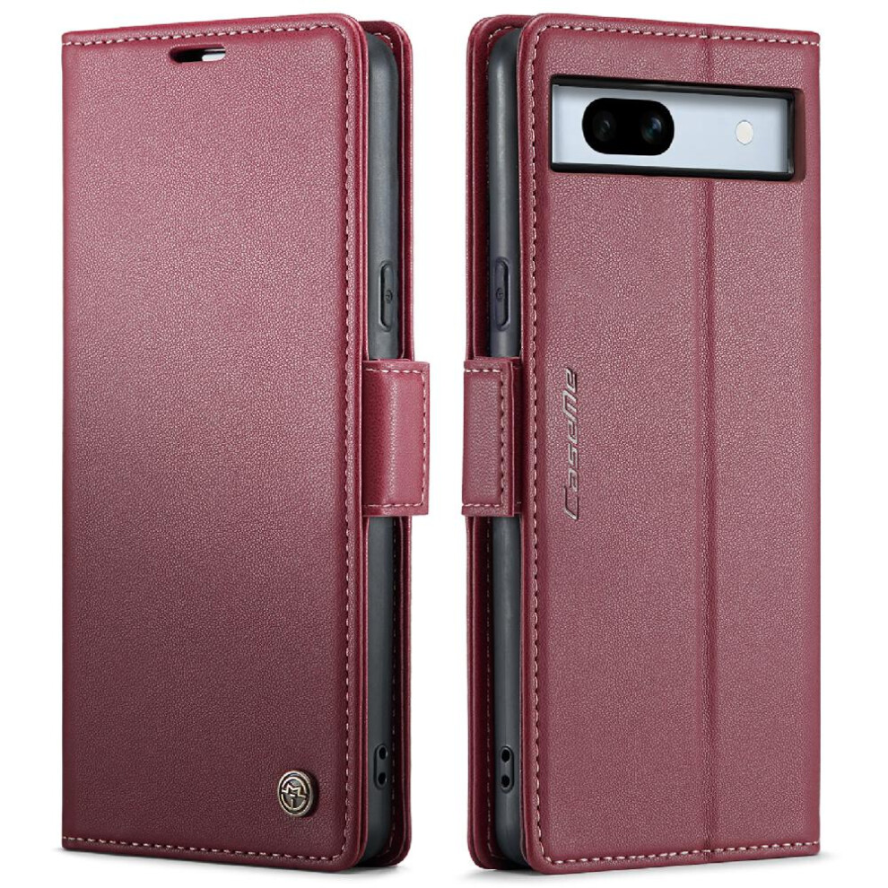 (Red) Caseme Case For Google Pixel 7A Wallet Case Anti Fraud Kickstand Card Slot Shockproof Case Red 764762660444