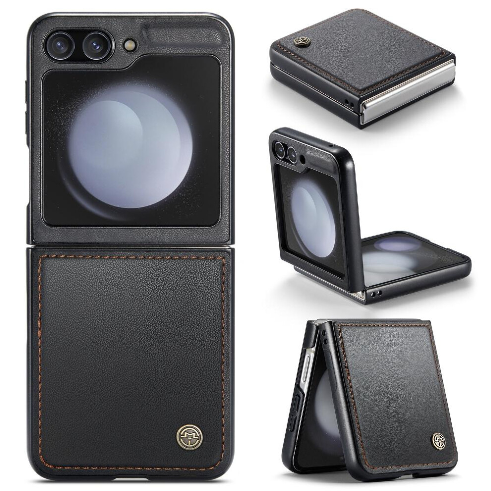 (Black) Caseme Case For Samsung Galaxy Z Flip 5 5G Anti Fraud Shockproof Case Card Slot Kickstand Wallet Case Black 764762660550