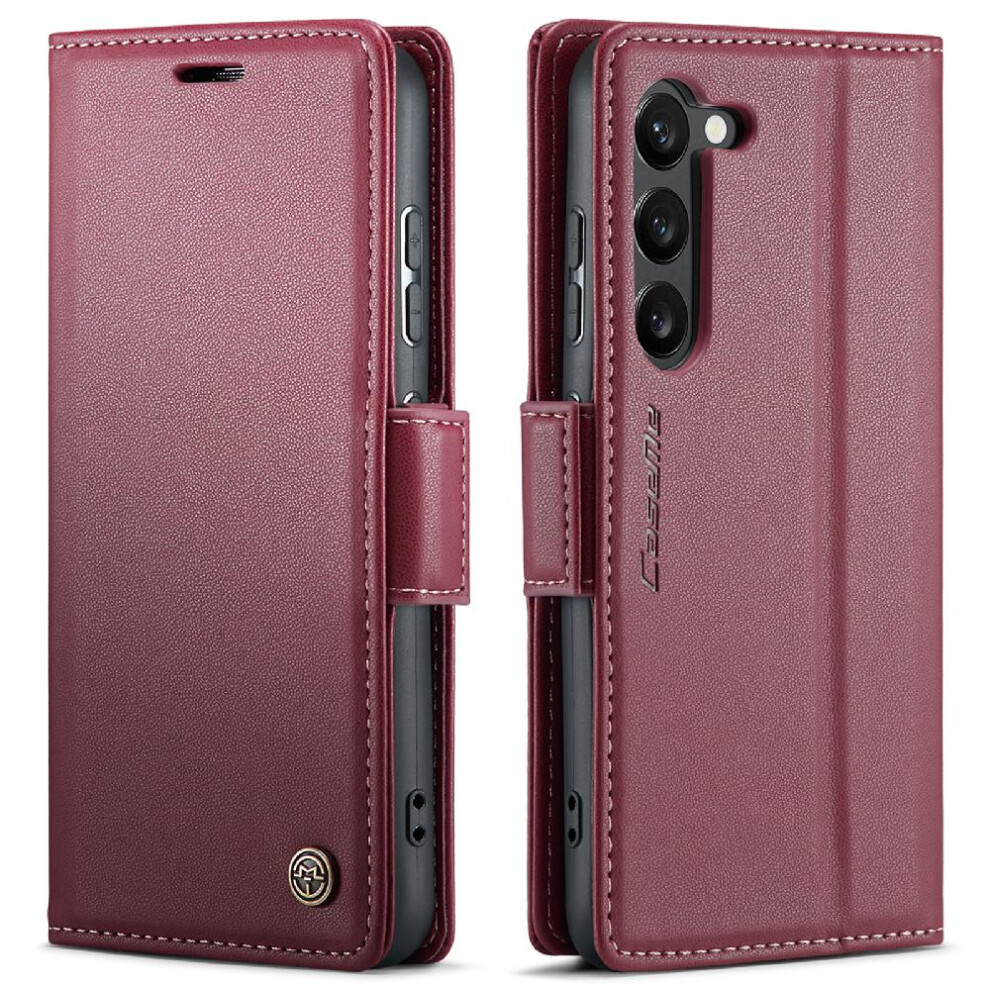(Red) Caseme Case For Samsung Galaxy S24 Kickstand Wallet Case Shockproof Case Card Slot Anti Fraud Red 764762660741