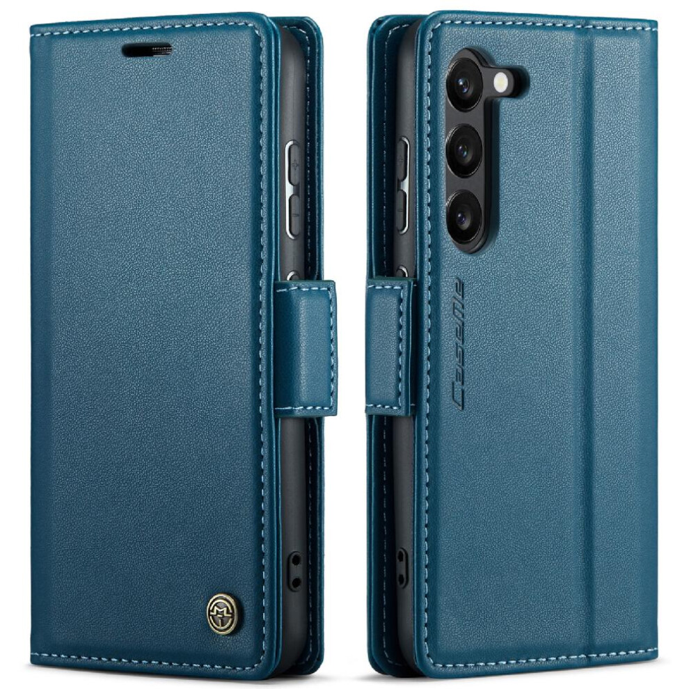 (Blue) Caseme Case For Samsung Galaxy S23 Anti Fraud Card Slot Wallet Case Shockproof Case Kickstand Blue 764762660956