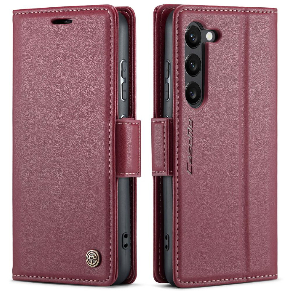 (Red) Caseme Case For Samsung Galaxy S23 Anti Fraud Card Slot Wallet Case Shockproof Case Kickstand Red 764762660987