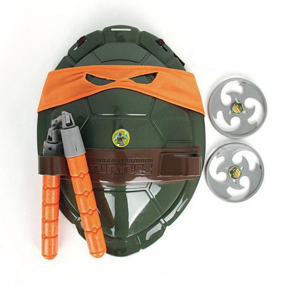 (orange) Kids Boys Teenage Mutant Ninja Turtles Party Costume Back Shell Mask Toy