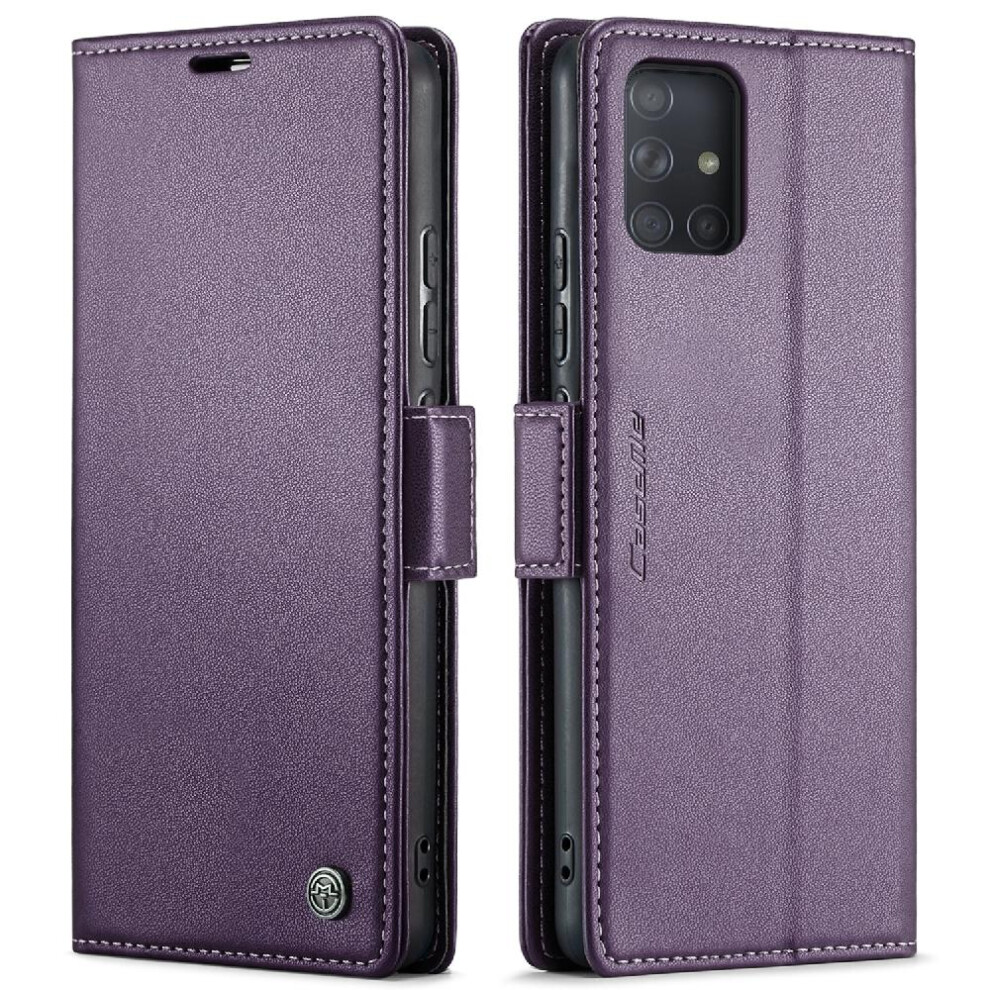 (Purple) Caseme Case For Samsung Galaxy A71 4G Anti Fraud Card Slot Shockproof Case Wallet Case Kickstand Purple 764762662134