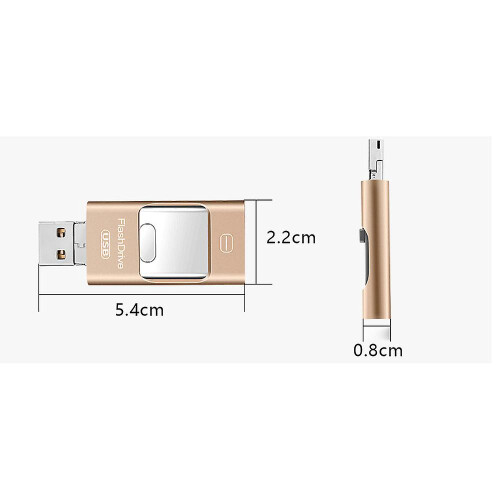 128gb Flash Drive, 4-in-1 Usb C-shaped Memory Stick, Photo Stick External Storage Thumb Drive Compatible With Iphone Ipad Android Computer. 1