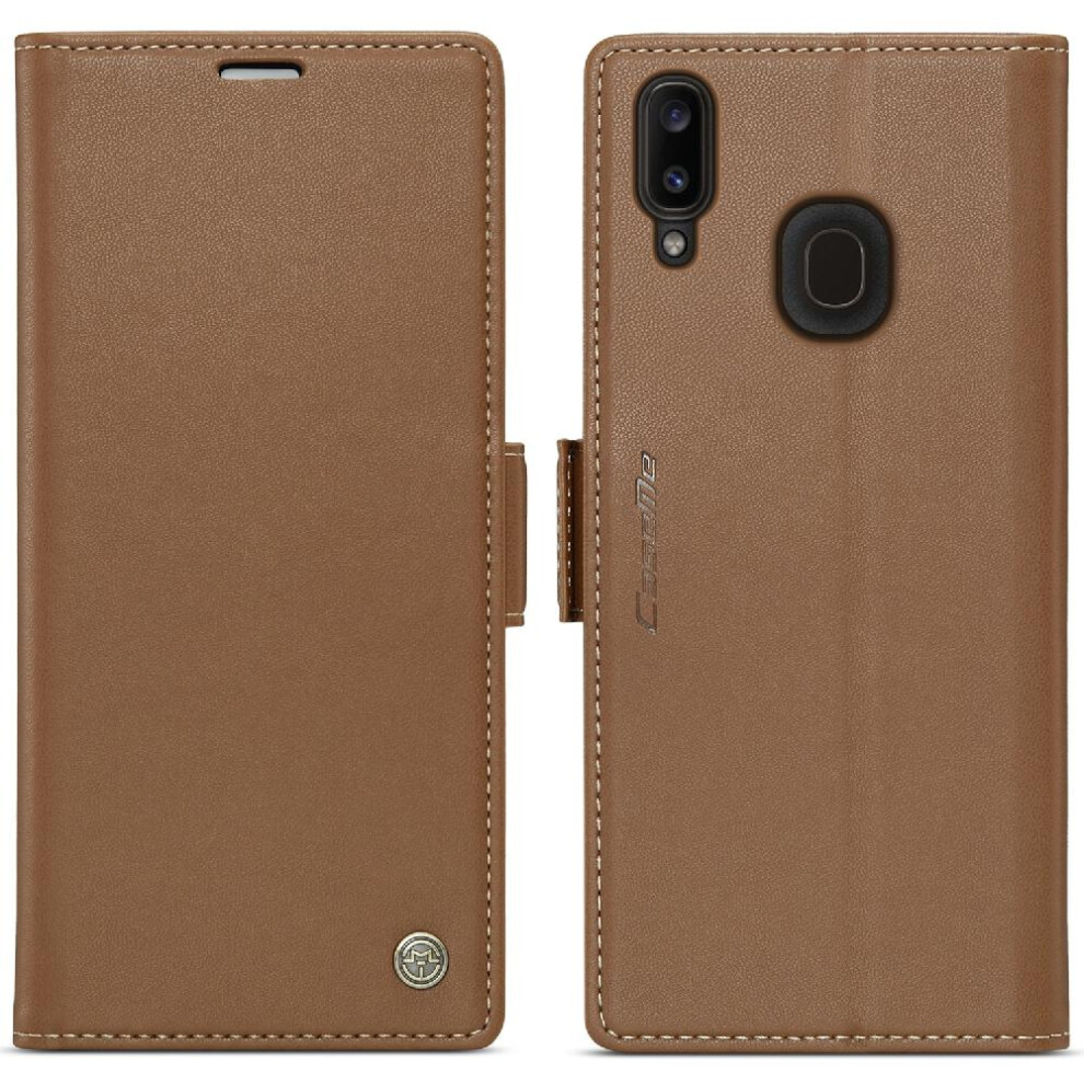 (Brown) Caseme Case For Samsung Galaxy A40 Card Slot Wallet Case Anti Fraud Kickstand Shockproof Case Brown 764762662523