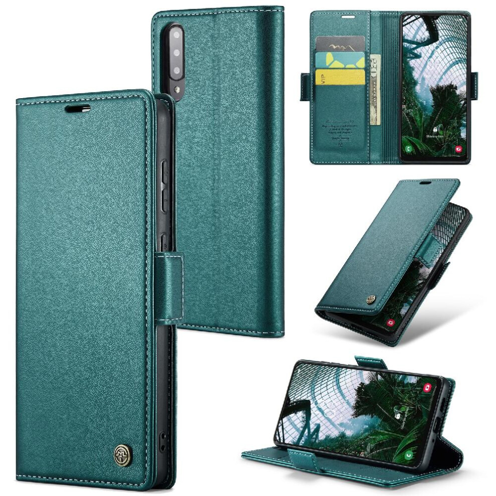 (Green) Caseme Case For Samsung Galaxy A50/A50s/A30s Anti Fraud Kickstand Wallet Case Card Slot Shockproof Case Green 764762662981