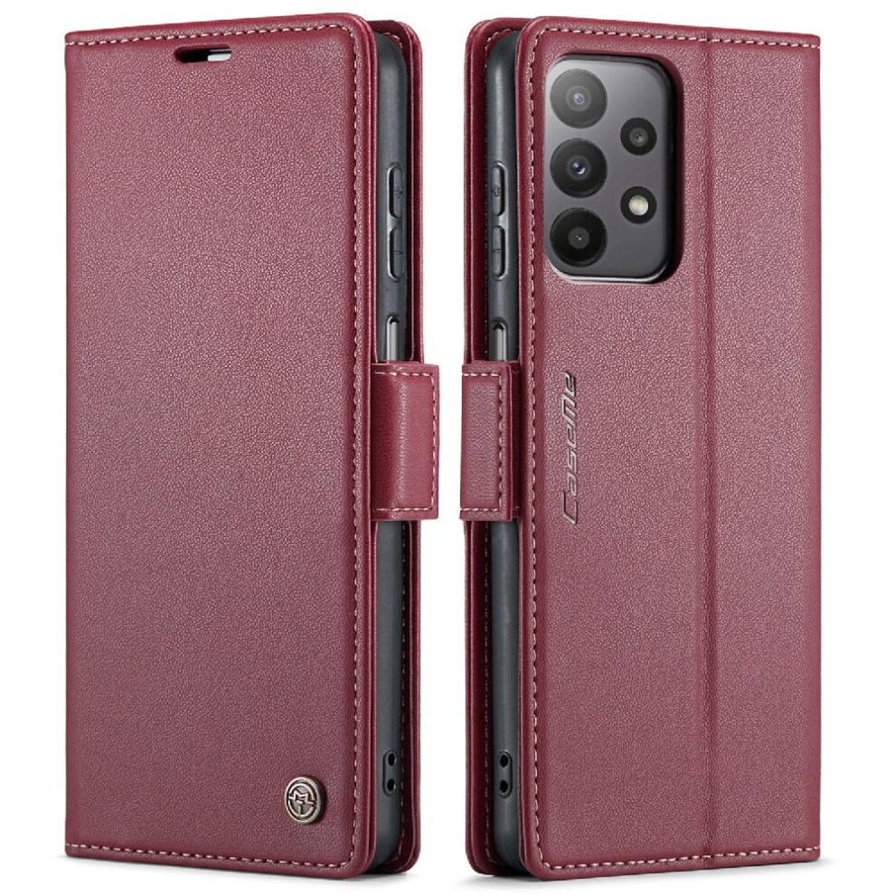 (Red) Caseme Case For Samsung Galaxy A23 4G/5G Shockproof Case Card Slot Anti Fraud Wallet Case Kickstand Red 764762663148