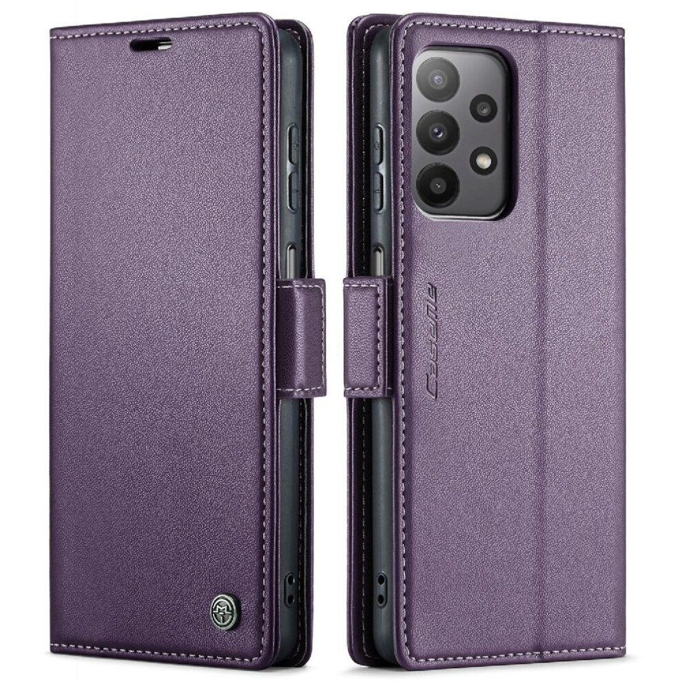 (Purple) Caseme Case For Samsung Galaxy A23 4G/5G Shockproof Case Card Slot Anti Fraud Wallet Case Kickstand Purple 764762663155