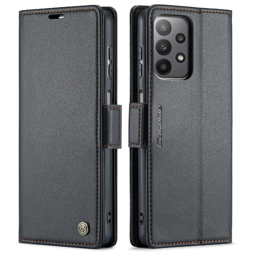 (Black) Caseme Case For Samsung Galaxy A23 4G/5G Shockproof Case Card Slot Anti Fraud Wallet Case Kickstand Black 764762663131