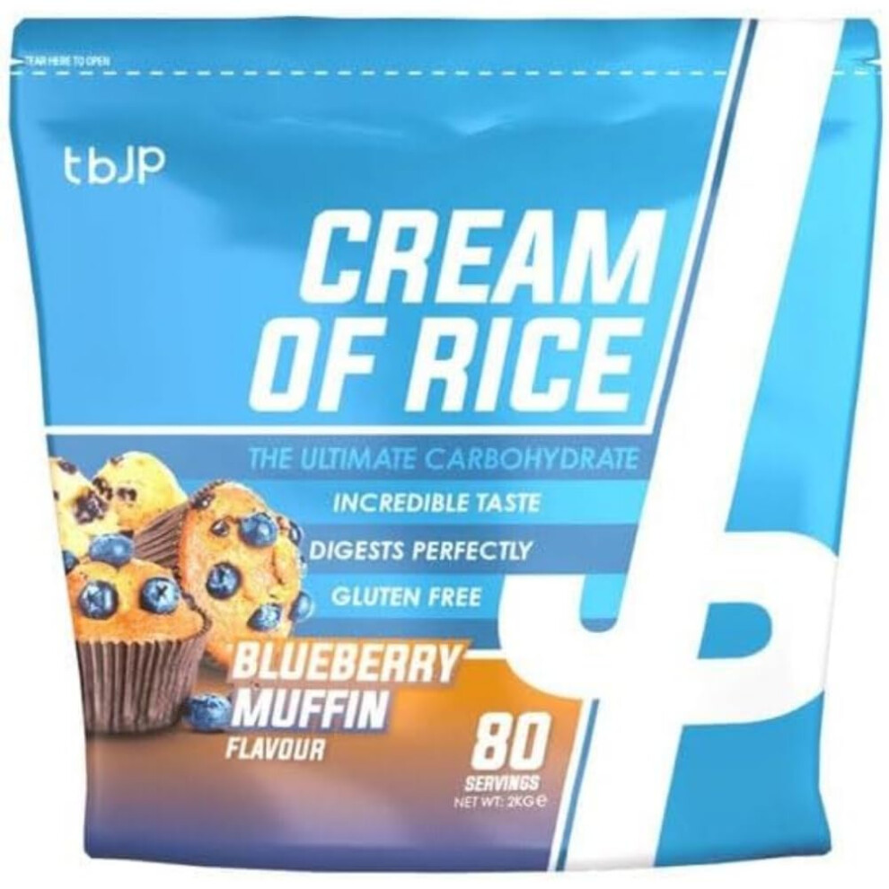 Trained By Jp Trained By: Jp Nutrition Cream Of Rice 2Kg, The Ultimate Carbohydrate (Blueberry Muffin)