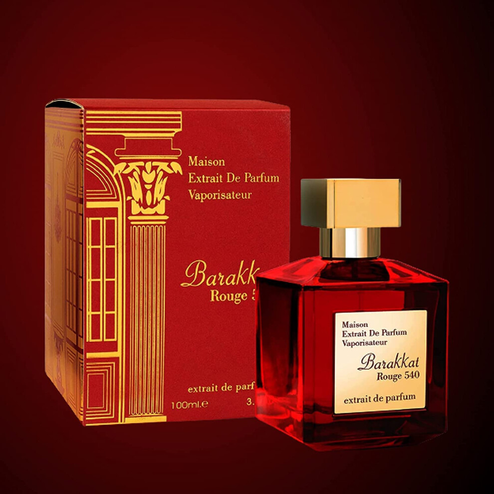 Barakkat Rouge 540 Extrait dePerfum 100ml by Fragrance World - | Saffron | Jasmine | Amberwood | Ambergris - FragMade