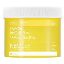 Lemon Bright PHA Gauze Peeling Pads (30 pads) - Exfoliating & Brightening Peeling Pad with AHA, BHA, PHA, LHA & Lemon &