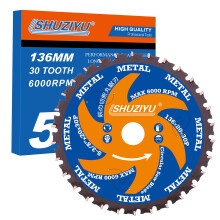 136mm-30T, Metal Working Circular Saw Blade, Centre Hole 20mm with 15.88-10mm Washer, Compatible on Cordless Saw, Metal,