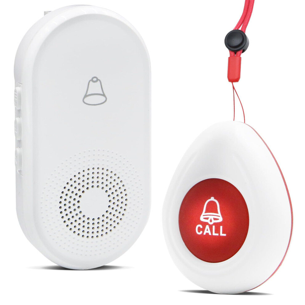 Caregiver Pager/SOS Panic Call Button/Elderly Alarm Call Bell/Home Alarm System for Elderly Patient Nurse1 UK Plug-in