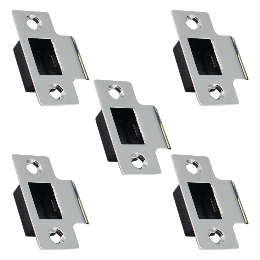 Strike Plate Polished Chrome Latch Door Frame + Dust Box + Matching Screws (5) 722777522942