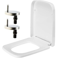 Square Toilet Seat Soft Close Toilet Seat Quick Release Loo Seat Easy Cleaning, Easy Installation with Adjustable Hinges