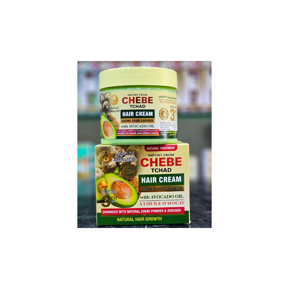 Cream Amalico Chebe Tchad Hair With Avocado Oil Enhanced With Natural Chebe Powder & Avocado